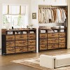 WOWLIVE 9 Drawers Dresser for Bedroom, Farmhouse Dresser with Power Outlet & LED, Chest of Drawers TV Stand - 3 of 4