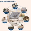 Rabbit Fur Saucer Chair, Folding Comfy Lounge Chair with Metal Frame, Cozy Indoor Foldable Lazy Sofa for Kids, Teens & Adults - 4 of 4