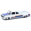 1975 Chevrolet Cheyenne Super 30 Dually Truck White with Blue Hood and Stripes Limited Ed 1/64 Diecast Model Car by M2 Machines - 2 of 3