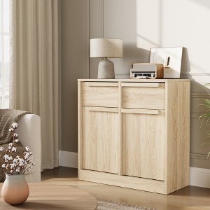 Garvee Sideboard Buffet Cabinet with Storage Drawers, 4-Door Kitchen Cabinet with Wood Handles, Modern Console Table for Dining Room, Entryway - 1 of 4