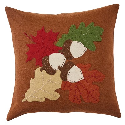 Park Designs Leaves Felt Pillow Cover - 16'' - Beige