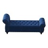 Sapphtopaz Modern Storage Bench Velvet Upholstered Bed Bench Chaise with Button-Tufted and Nailhead End of Bed Storage Ottoman for Bedroom - 2 of 4