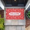 Stupell Industries Welcome Red Snowflake Fractals Printed Outdoor Door Mat, design by Tim Coffey, 18"x30" - 3 of 4