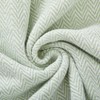 Americanflat Zaina Throw Blanket in Seafoam and White Herringbone - 100% Cotton with Fringe - 50" x 60" - 4 of 4