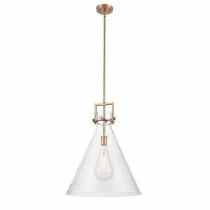 Newton Cone - 1 Light Stem Hung Pendant In Industrial Style-22.75 Inches Tall and 18 Inches Wide - 1 of 1