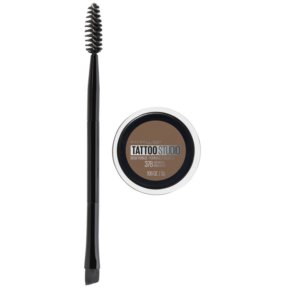 Photos - Eye / Eyebrow Pencil Maybelline Tattoo Studio Waterproof Brow Pomade 378 Ash Waterproof Brown - 0.11oz Ash Brown 