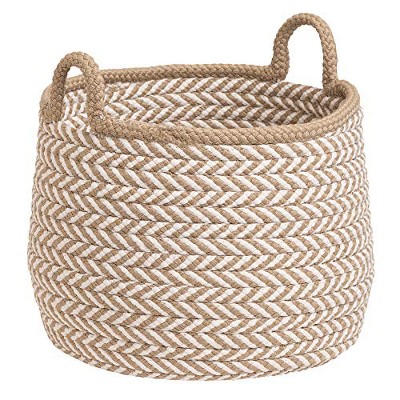Colonial Mills Prevé Basket - Taupe & White 12"x12"x12" 100% Polypropylene Round