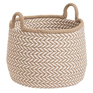 Colonial Mills Prevé Basket - Taupe & White 12"x12"x12" 100% Polypropylene Round - 1 of 4