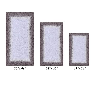 Torrent Collection 100% Soft Cotton Tufted Weave Bath Rug Set, Ombre Pattern, Super Soft & Absorbent, Machine Washable Bathroom Mats