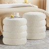 GYIIYUO 17" in Diameter Round Ottoman with Storage for Living Room Foot Stool Modern Upholstered Vanity Stool Ottoman Foot Rest, Set of 2 - 2 of 4