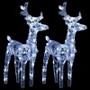 vidaXL Christmas Reindeers 2 pcs Cold White 80 LEDs Acrylic - 2 of 4