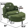PAGED Accent Chair with Integrated Tray, Living Room Chairs with Movable Moon-Shaped Footstool, Single Sofa Chair for Living Room, Study - 4 of 4