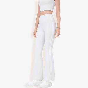 Anna-Kaci Active Women's High Waist Flare Legging Pants with Side Stripes and Athletic Fitted - 1 of 4