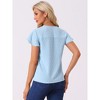 Allegra K Women's Lace Crochet Ruffles Cap Sleeves Swiss Dots V Neck Blouse - 3 of 4
