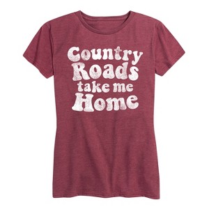 Women's - Instant Message - Country Roads Take Me Home Short Sleeve Graphic T-Shirt - 1 of 4