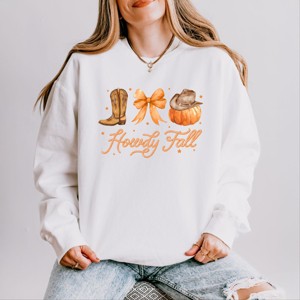 Simply Sage Market Coquette Howdy Fall Lightweight Garment Dyed Sweatshirt - 1 of 4