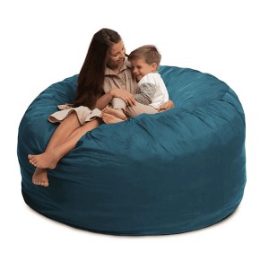 Ultimate Sack 6ft Bean Bag Chair, Oversized Comfortable Indoor Floor Lounger, Giant Foam-Filled Furniture for Relaxing, Cloud Suede - 1 of 4
