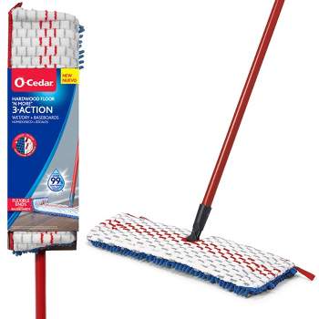 O-Cedar EasyWring RinseClean Spin Mop with 2-Tank Bucket System, 2 Extra  Mop Head Refills, and PowerCorner Outdoor Broom 168534xB2 - The Home Depot