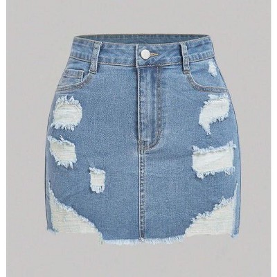 TIME HOLLOW Brown Ruched Waist Asymmetric Mini Skirt