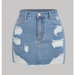 TIME HOLLOW Brown Ruched Waist Asymmetric Mini Skirt - 1 of 3