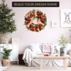 24 Inches Christmas Wreath, Artificial Christmas Wreath for Front Door with 20 Led Lights, Pre-lit Xmas Wreath for Home Holiday Party - 2 of 4