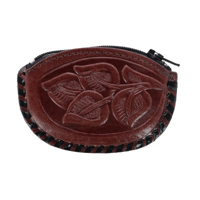 CTM Women's Leather Embossed Coin Purse