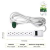 GoGreen Power (GG-16103M-12) 6 Outlet Surge Protector With 12ft Cord, White - 2 of 4