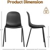 SEVOBAL Modern Plastic Stackable Dining Chair, Accent Chairs Set of 4 with Metal Legs for Indoor or Outdoor, Black, 21.26"*20.08"*33.27" - 3 of 4