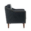 Bonita Transitional Vegan Leather Armchair With Removable Seat Cushion And  Nailhead Trims