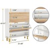 UbMelt 35.43"Shoe Cabinet with 2 Fold-Out Doors and Bottom Shelf,Wooden Shoe Cabinet with Metal Legs for Entryway - 3 of 4