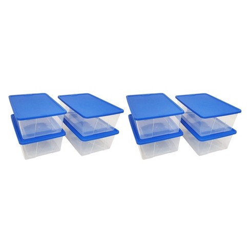 Homz 15 qt Stackable Plastic Storage Container w/Snaplock Lid, Gray (4 Pack)