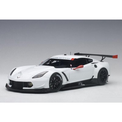 Chevrolet Corvette C7 R Plain White Version with Red Accents 1/18 Model Car by Autoart