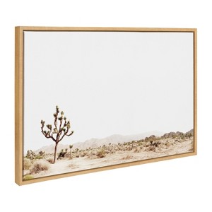 Kate and Laurel Sylvie Lone Joshua Tree Framed Canvas by Amy Peterson Art Studio, 23x33, Natural - 1 of 4
