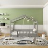 CAVINAS Twin/Full Size House Bed Frame with High Fence,Modern Floor Bed for Kids Room,Bedroom - 2 of 4