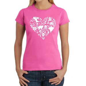 LA Pop Art Halloween Heart - Women's Word Art T-Shirt - 1 of 4