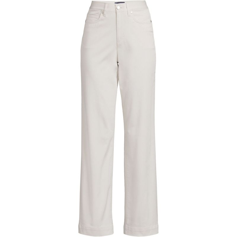Lands' End Women's High Rise 5 Pocket Wide Leg Chino Pants, 3 of 5