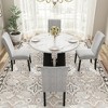5-piece Round Dining Table Set Dining Set with 4 Upholstered Chairs for Dining Room, Kitchen and Living room, Beige/Black/Gray/White-ModernLuxe - 2 of 4
