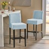 30" Fabric Barstool with Rubberwood Frame and L-Shaped Backrest, Set of 2 for Kitchen, Bar, or Home Counter - 3 of 4