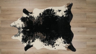 Tufted Grey Mix Faux Cowhide Rectangular Rug 5' x 7'