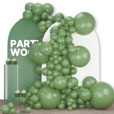 PartyWoo Balloons Sage Green Olive 18 12 10 5 Inch 142 pcs