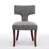 Lyngins Modern Armless Dining Chair Set of 2, Chenille Kitchen Chair with Wooden Legs & Copper Nail, Upholstered Accent Chair with Curved Backrest - 3 of 4