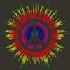 Junior's Design By Humans Tie Dye Peace Sign By Mel00 T-Shirt - 2 of 3
