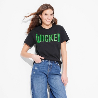 Women's Wicked Short Sleeve Graphic T-Shirt - Black XS