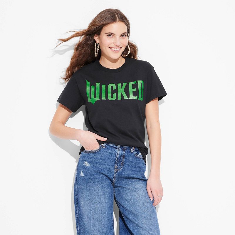 Women's Wicked Short Sleeve Graphic T-Shirt - Black, 1 of 4