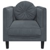 vidaXL Sofa Chair with Cushion Dark Gray Velvet - 4 of 4