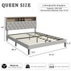 DOMETOUR Queen Bed Frame w/ Storage, Adjustable Headboard & Charging Station, Solid, No Box Spring, Noise-Free, Easy Assembly, Gray - 2 of 4