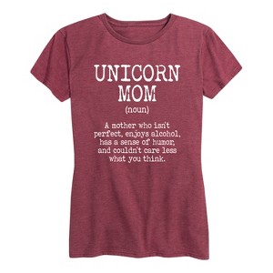 Women's - Instant Message - Unicorn Mom Definition Short Sleeve Graphic T-Shirt - 1 of 4
