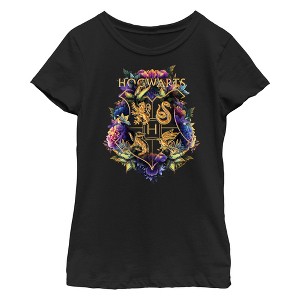 Girl's Harry Potter Hogwarts Plant Crest T-Shirt - 1 of 4