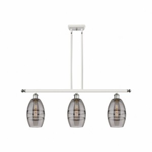 Vaz - 3 Light Stem Hung Island In Industrial Style-8.63 Inches Tall and 36 Inches Wide - 1 of 1