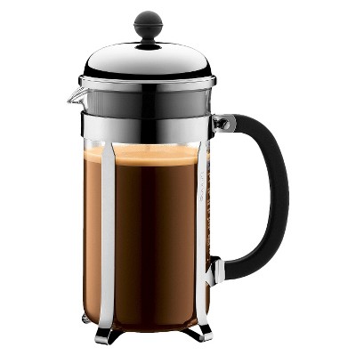 Bodum Travel Press Stainless Steel Coffee and Tea 15 Ounce Black